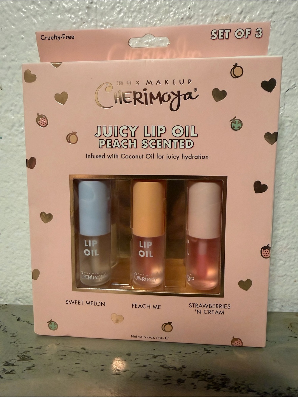 Cherimoya Juicy Lip Oil Set - Peach Scented (Set of 3)